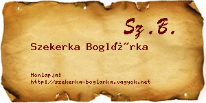 Szekerka Boglárka névjegykártya