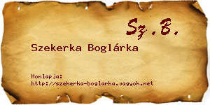 Szekerka Boglárka névjegykártya
